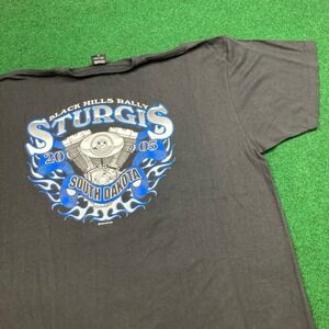 Vintage Sturgis Shirt Mens XL Black 2005 Black Hills Rally South Dakota Y2K Fire